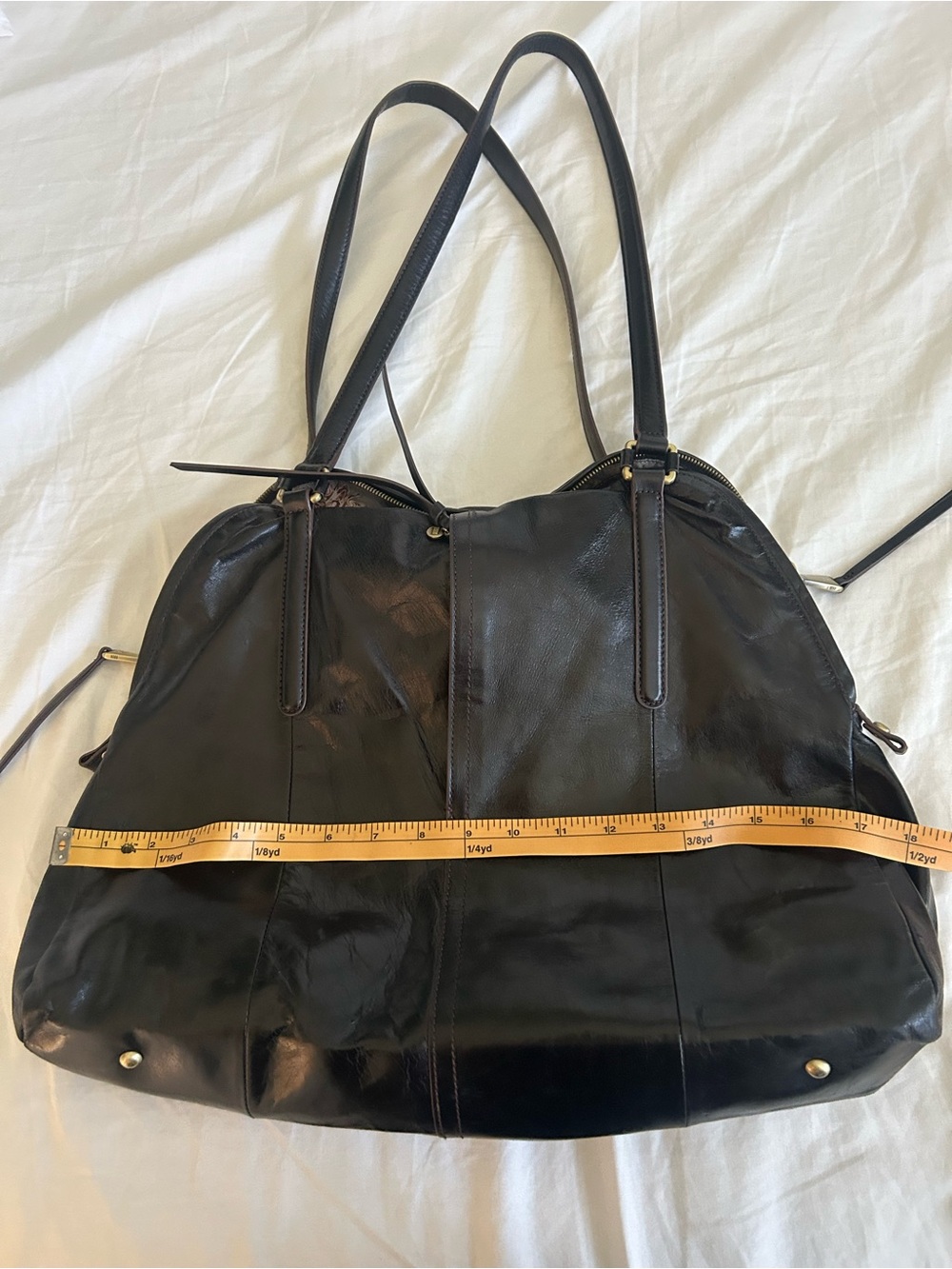 HOBO Black Leather Shoulder Bag - Women's Tote - Picture 8 of 16